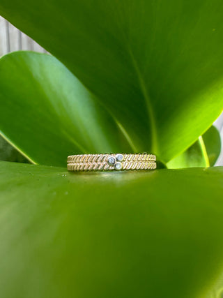 Triple Natural Diamond Double Texture Band