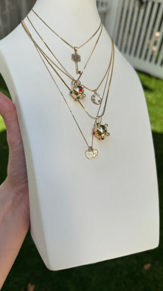 Vintage 14k Emerald + Ruby Sputnik Charm