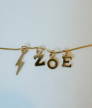 14k Solid Gold Initials “A-Z” Letters Name Charm
