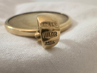 Vintage Milor Italian 200 Lire Coin Pendant with 14k Gold Frame