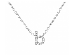 Diamond letter initial necklace