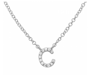 Diamond letter initial necklace