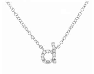 Diamond letter initial necklace