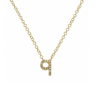 Diamond letter initial necklace